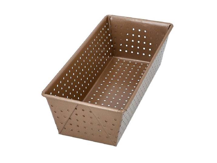 Brotbackform BIRKMANN Brotbackform 25cm perforiert , gold (goldfarben), B:11cm L:25cm, Stahl, Küchenformen, Brotbackform