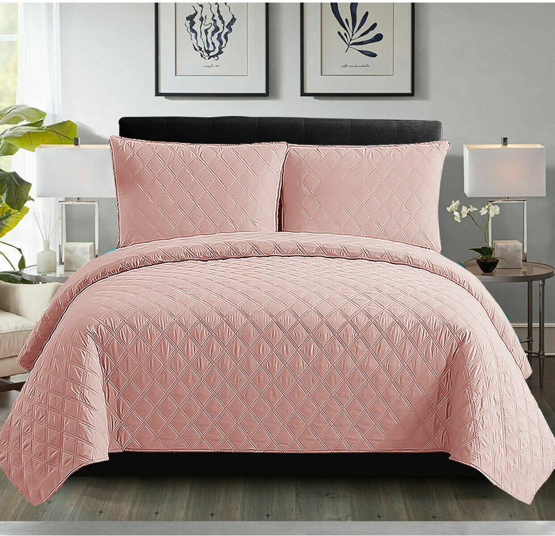 Canora Grey Amnon Geometric Blanket Pink W200 x L200cm