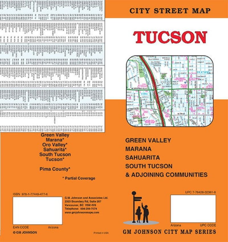 Plan des rues - Tucson, Arizona   GM Johnson
