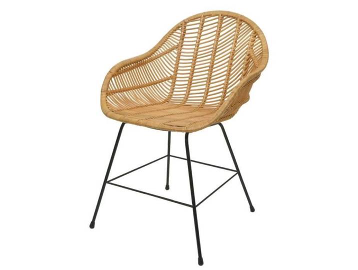 Chaise de salle à manger HWC-M28 Chaise de cuisine en osier Chaise en rotin Chaise Kubu rotin métal