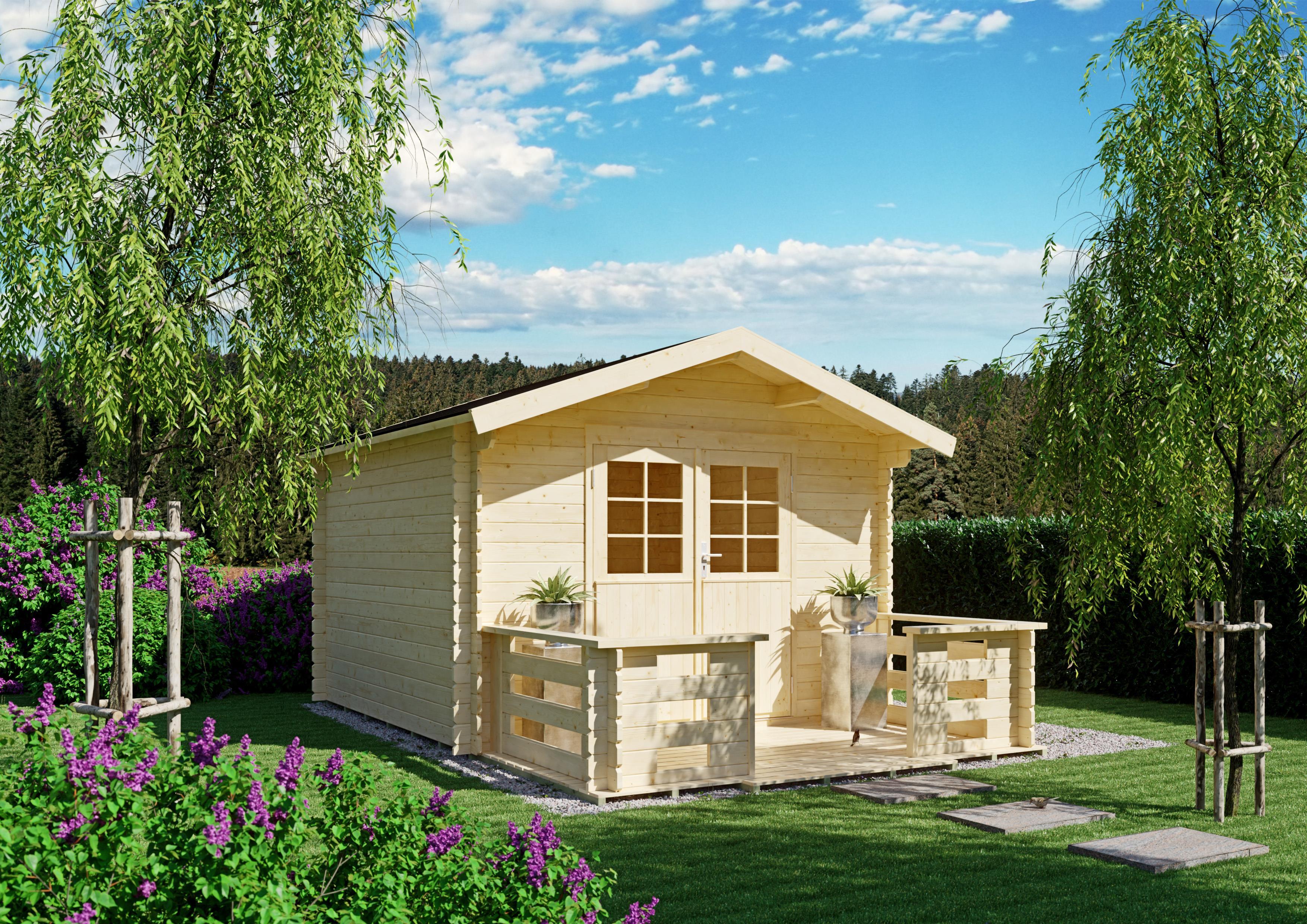 Gartenhaus Vernon III 3,00x3,00 m - inklusive Terrasse und langlebigem EPDM-Dach