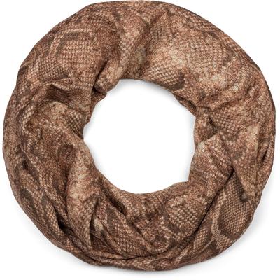 Loop STYLEBREAKER "Loop Schal Glitzer Schlangen Muster", Damen, braun (hellbraun), Obermaterial: 50% Viskose CV. 50% Polyester PES., Modisch, Modetücher Loop