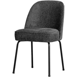 Esszimmerstuhl Vogue aus Struktursamt, modern gepolstert, dunkelgrau, stabiles Metallgestell