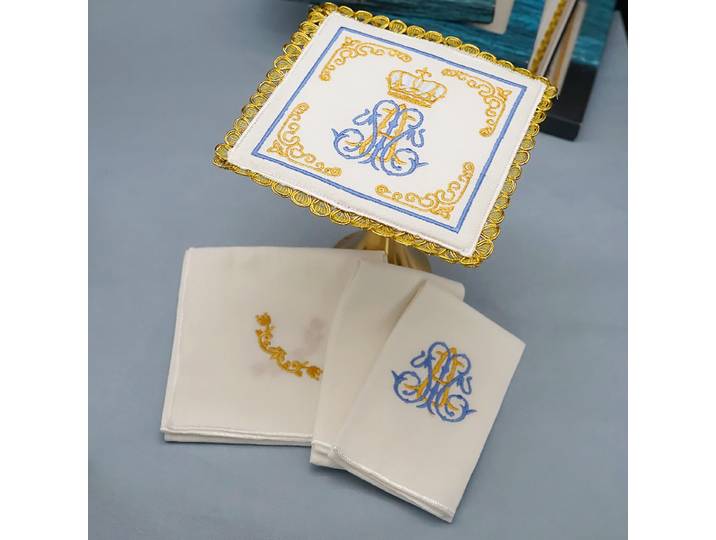 Tapis de masse d'autel de Sainte Graal brodé, purificateur corporel, serviette à main, fournitures d'autel, Communion d'église catholique Su