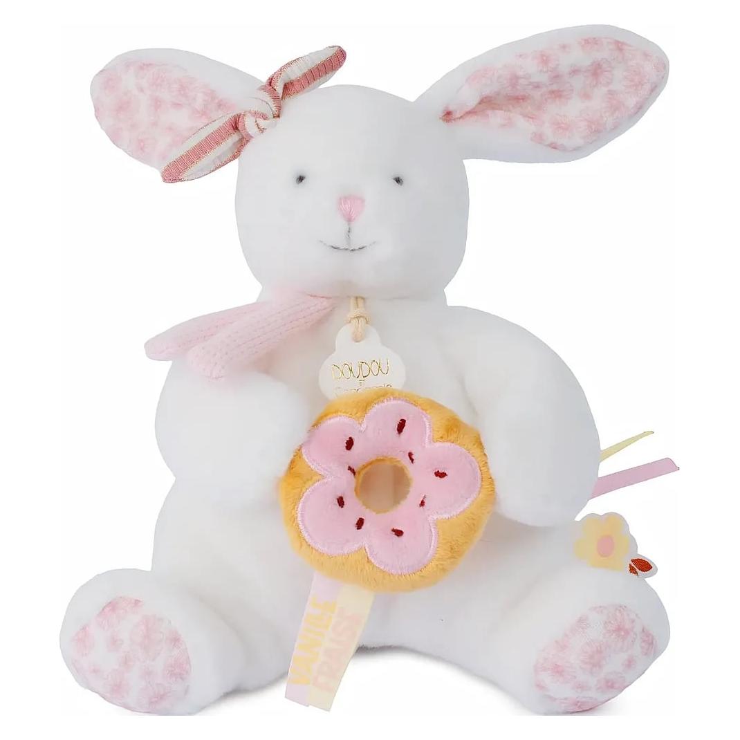 Doudou et Compagnie Hase mit Donut rosa, 20cm (20 cm) (DC4670)