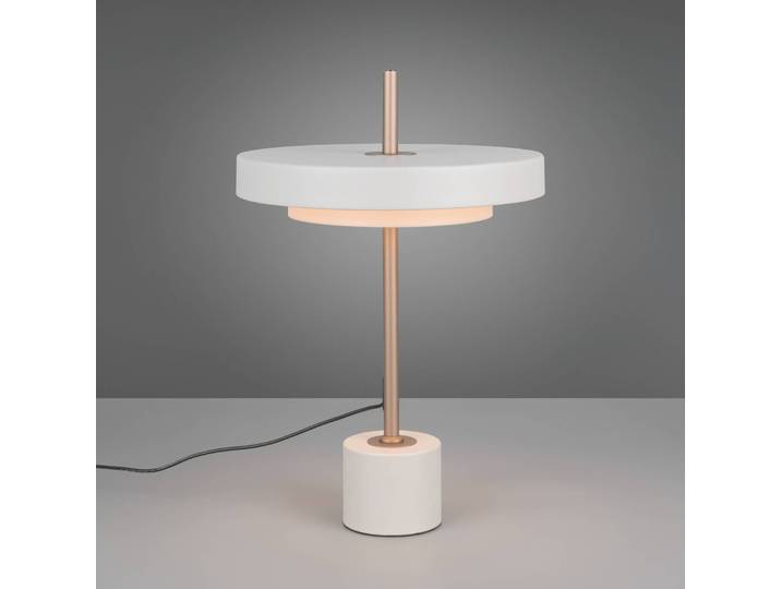 Trio Lighting LED Tischlampe Keaton, dimmbar, alu / grau / zink, für Wohn- / Esszimmer, Metall