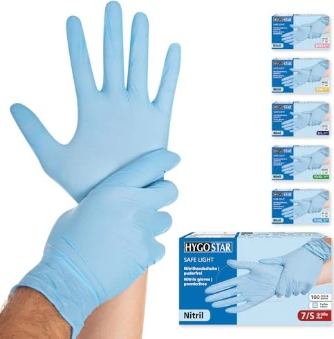 HYGOSTAR unisex Einmalhandschuhe SAFE LIGHT blau Größe S 100 St.