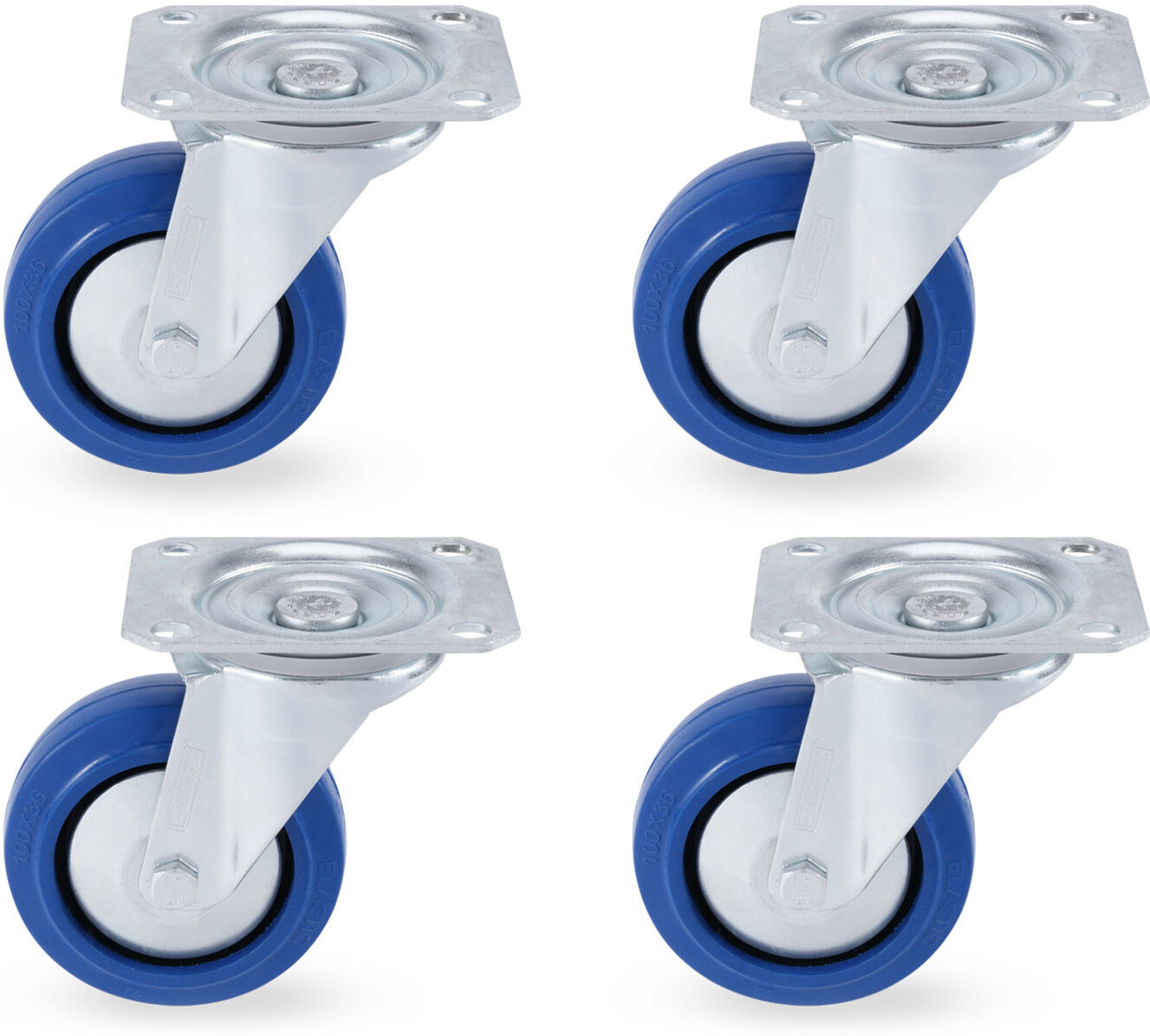 Riggatec Lenkrollensatz 100mm Blue Wheel 4x Ohne Bremse