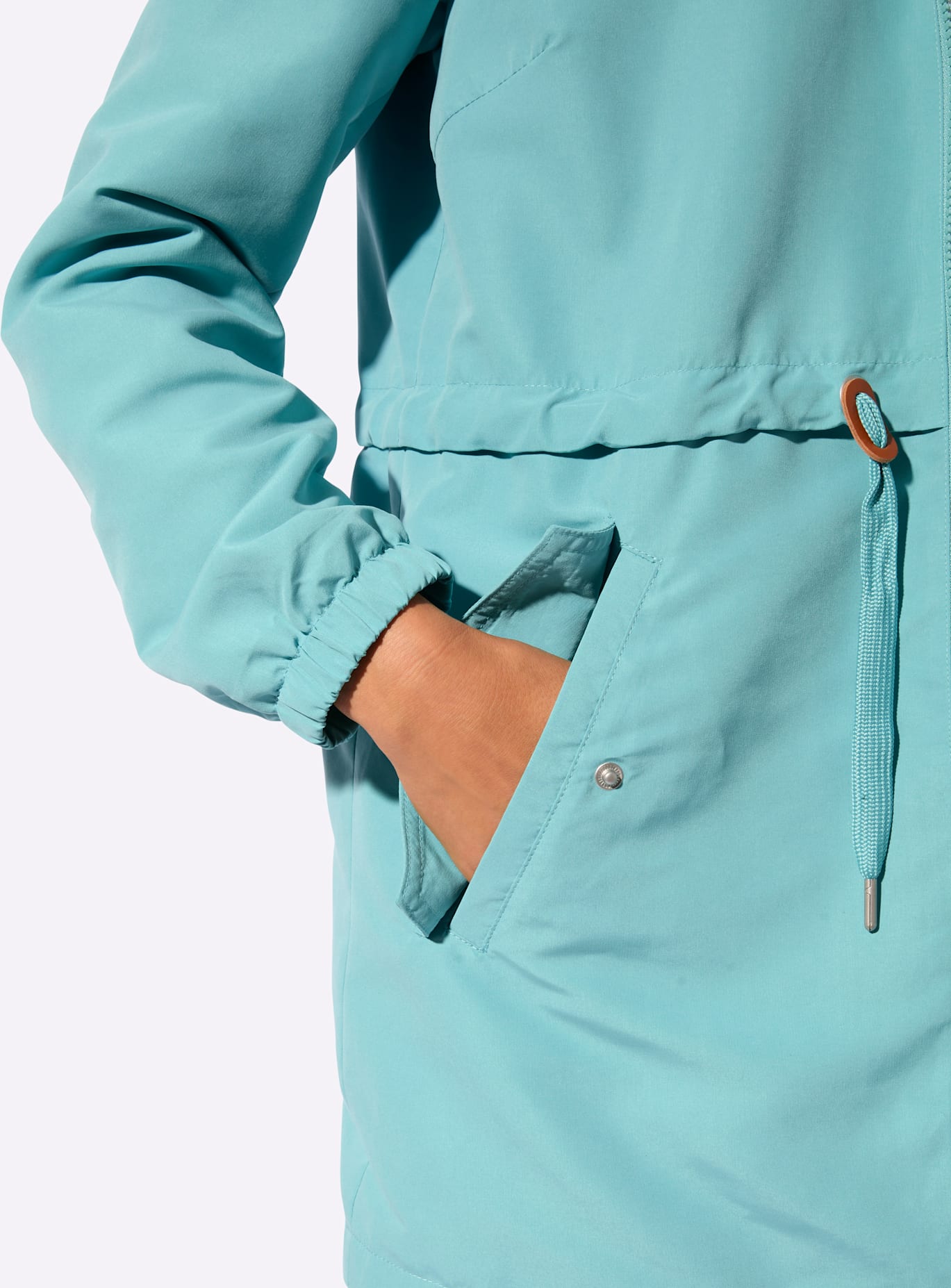 Parka CASUAL LOOKS, Damen, Gr. 42, ozean, 100% Polyester, unifarben, Jacken Parka ozean 42