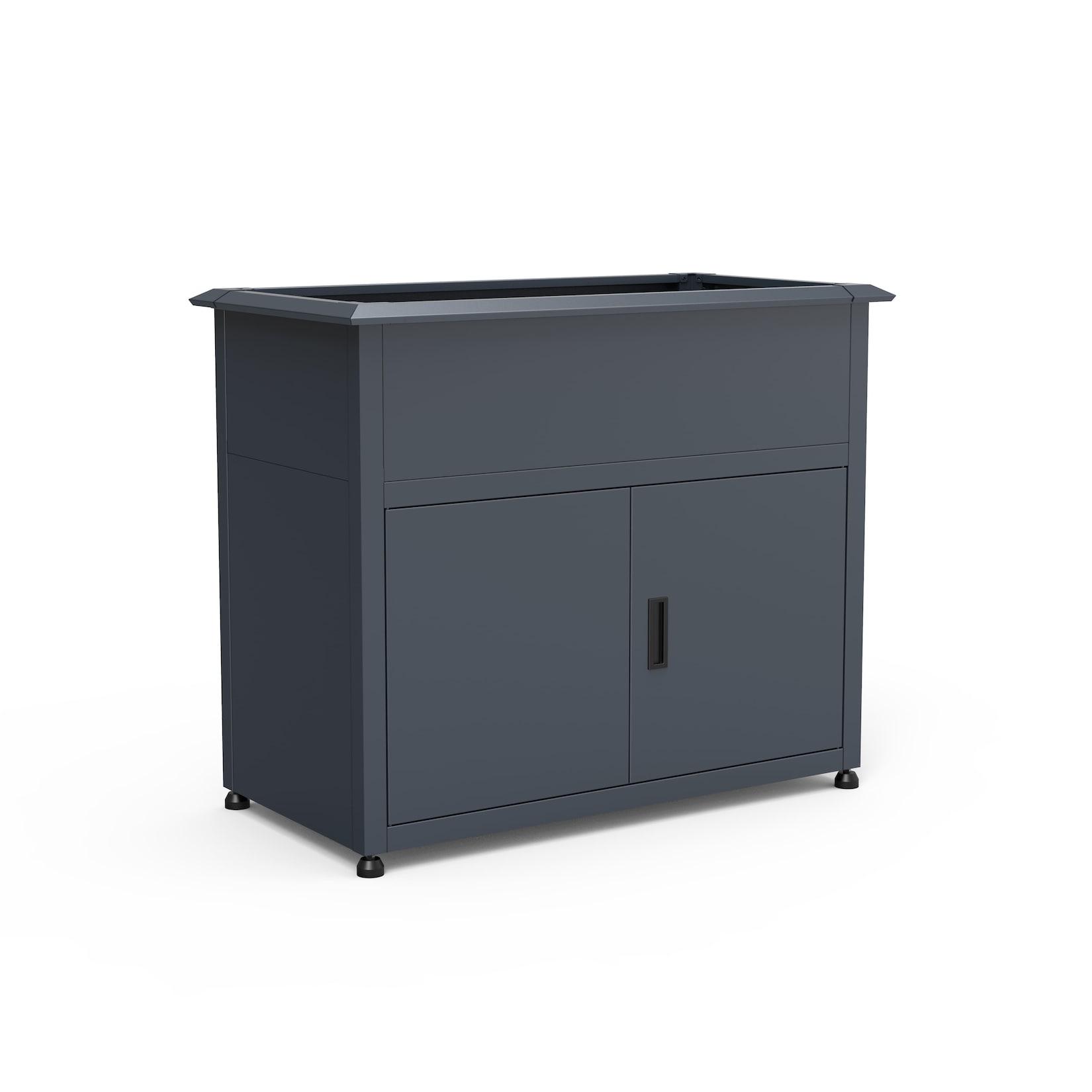 Westmann Metall Hochbeet Plexa mit Stauraum & Schneckenkante Anthrazit 50x100x85cm