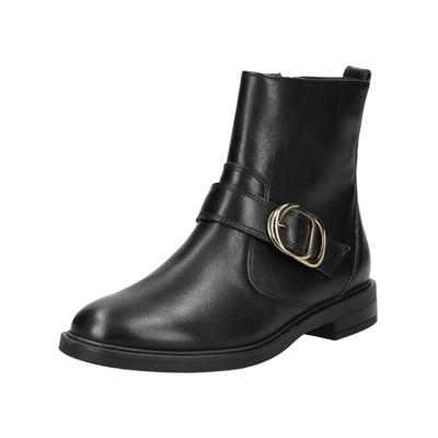 Stiefelette PAUL GREEN "Paul Green Stiefelette Glattleder", Damen, Gr. 37,5, schwarz, Glattleder, Schuhe Stiefelette