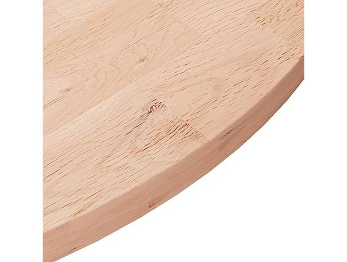 KTHLBRH Runde Tischplatte aus massiver Eiche 60 x 2,5 cm Unbehandeltes Massivholz, Oberfläche und für Wohnzimmertisch, Bar oder Konsole