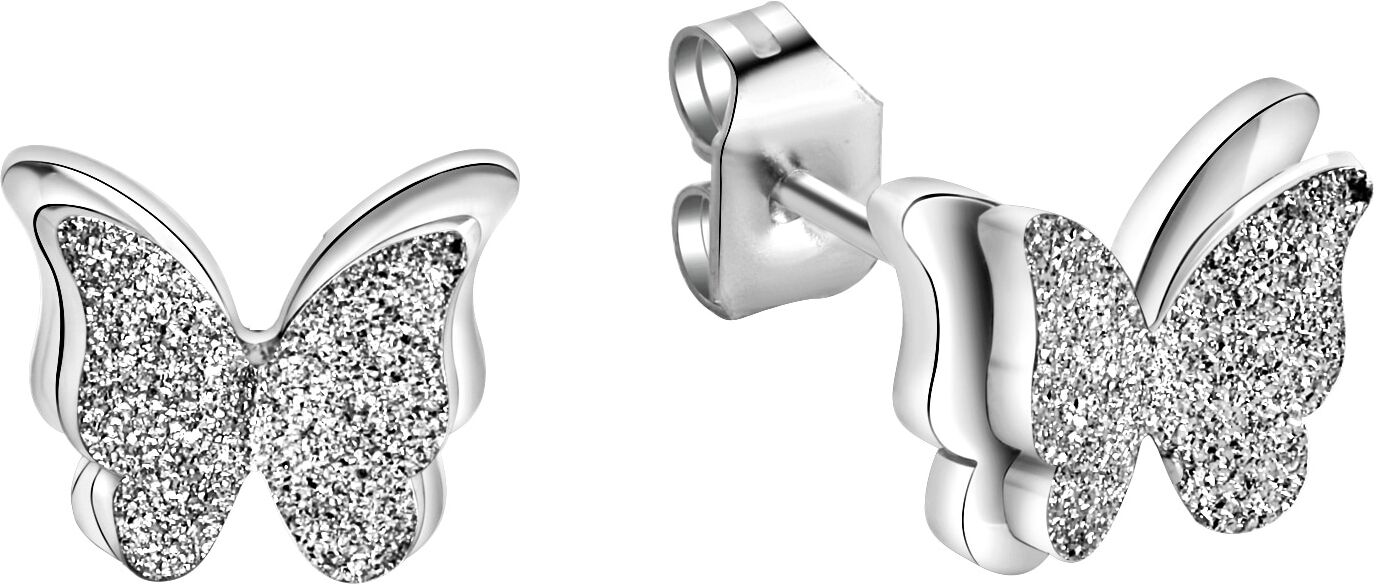 Paar Ohrstecker FIRETTI "Schmuck Geschenk Ohrschmuck Schmetterling", silber (edelstahlfarben), Ohrringe, Damen, Edelstahl, Paar Ohrstecker edelstahlfarben Edelstahl