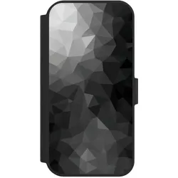 Nivocase Klapphülle für Apple iPhone 15 Handyhülle aus Kunst Leder NIVOflip schwarz Mosaik Muster (Apple iPhone 15), Smartphone Hülle, Schwarz