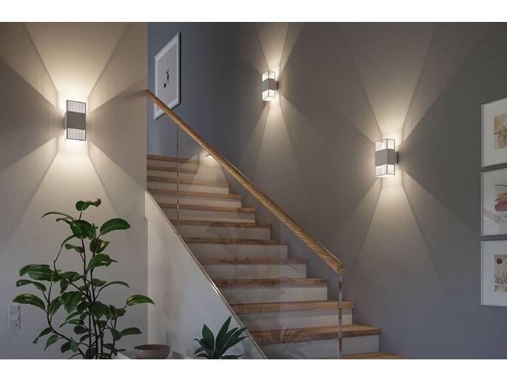 Applique murale LED 12 x 25 x 10cm Blanc/Blanc