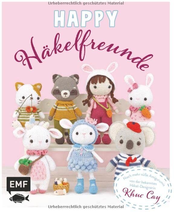 Khuc Cay - Happy Häkelfreunde: Noch mehr süße Amigurumis von der bekannten Häkel-Designerin Khuc Cay: Katze, Welpe, Koala, Panda, Häschen, Otter, Lamm, Nilpferd, ... Waschbär, Hase, Ziege und drei Püppchen - Preis vom 10.10.2026 11:48:34 h