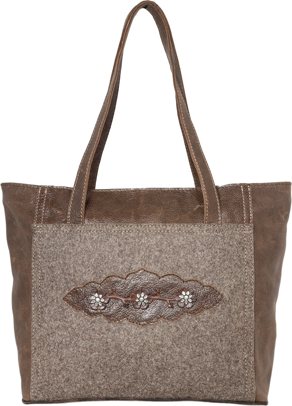 Trachtentasche mit einzigartigem drei Blumen Frontdesign, großzügigem Innenraum, Modell 236-4031