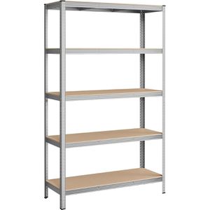 Songmics Schwerlastregal 5 Holzböden, 175kg Fachlast, silber, 200 x 120 x 60cm