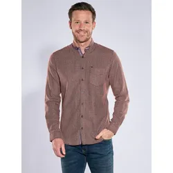 engbers Herren Hemd langarm Orange regular gemustert Button Down - S