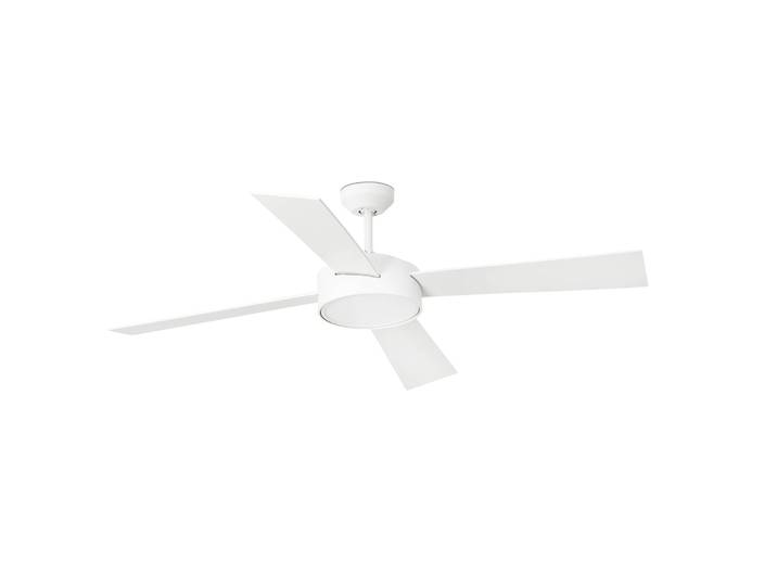 FARO BARCELONA Deckenventilator Hydra, LED, Fernbedienung, weiß Hydra, weiß / opal, für Wohn- / Esszimmer, Holz, Modern