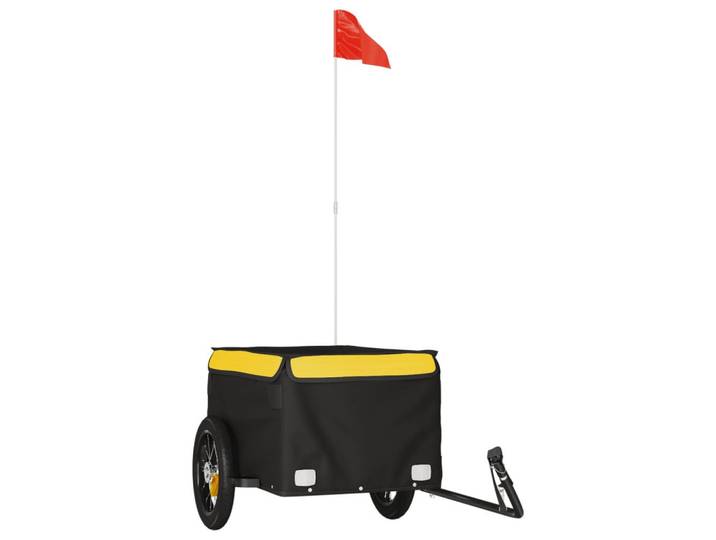 vidaXL Fahrradanhänger Schwarz Und Gelb 30 Kg Eisen, Metall, 54x44x120 cm, Freizeit & Co, Sport & Fitness, Fahrradanhänger