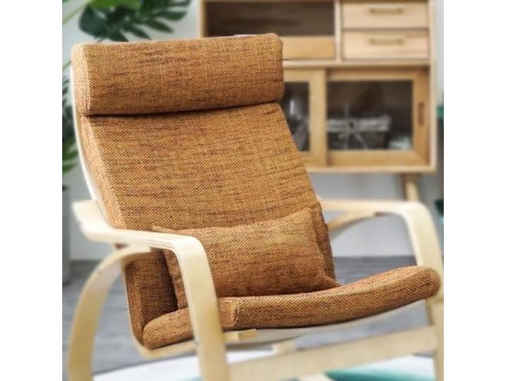 Poang Coussin de fauteuil de rechange doux avec housse amovible\, antidérapant\, épais\, rembourré\, toile de jute orange