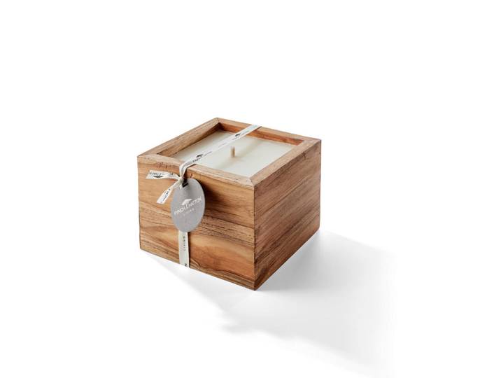Fynch-Hatton Outdoorkerze Outdoor Candle Capetown, Naturfarben, Weiß, Holz, Naturmaterialien, quadratisch, 20x15x20 cm, Fsc, Dekoration, Kerzen & Kerzenhalter