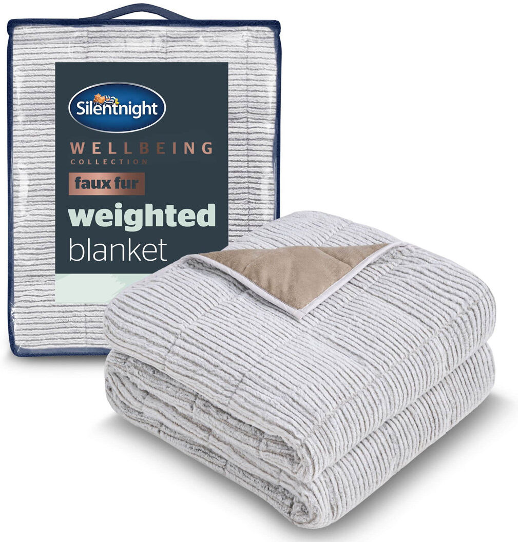Silentnight Wellbeing 6.8 Kg Weighted Blanket Faux Fur White 150cm W X 200cm L