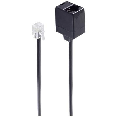 Shiverpeaks Western Verlängerungskabel [1x RJ11-Stecker 6p4c - 1x RJ11-Buchse 6p4c] 10 m Schwarz