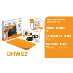 Schlüter Systems DITRA-HEAT-E-WS Beheizung Komplett-Set für Wand entkoppelte Fläche 2,3 m2 / beheizte Fläche 1,8 m2