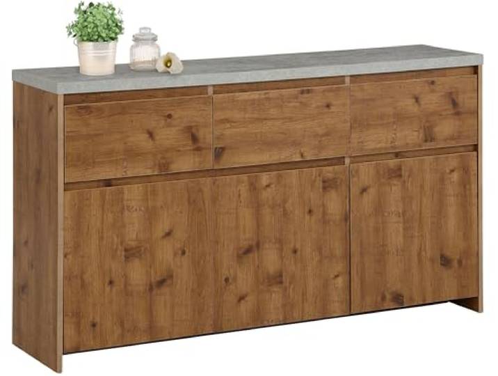 Maribo Schrank mit 3 Türen und 3 Schubladen aus MDF Natur