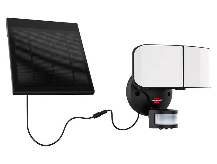 Solar LED Wandleuchte SOL WL 900, Empfindlichkeitsregler, PIR-Bewegungsmelder, separater Solar-Panel, Ip44, 24x SMD LED s, 13W, 900lm, schwarz'