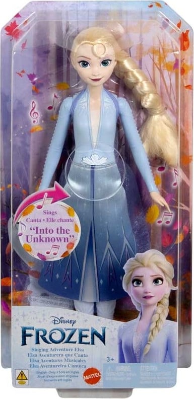 Mattel Disney Frozen Elsa zingende modepop met kenmerkende outfit uit Frozen 2