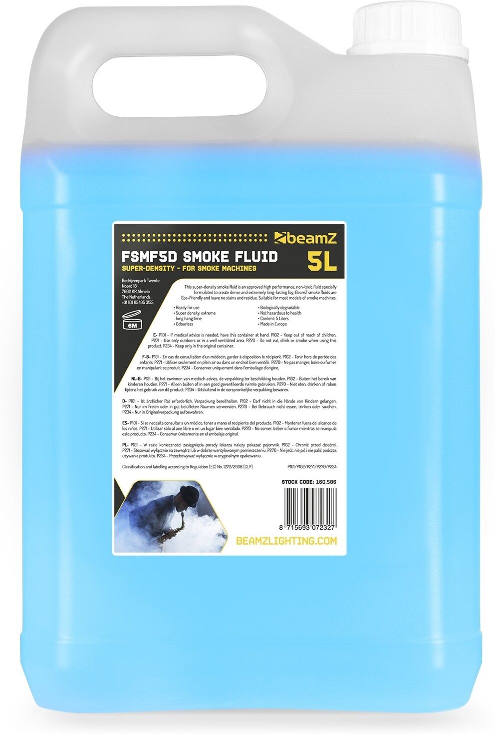 Liquido p/ Máquinas de Fumo (MUITO ALTA INTENSIDADE) 5L - beamZ