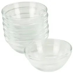 GVK ECO Glasschüssel Ø 7cm 6 Stück im Set Beilagenschüssel Dessertschale Stapelschale