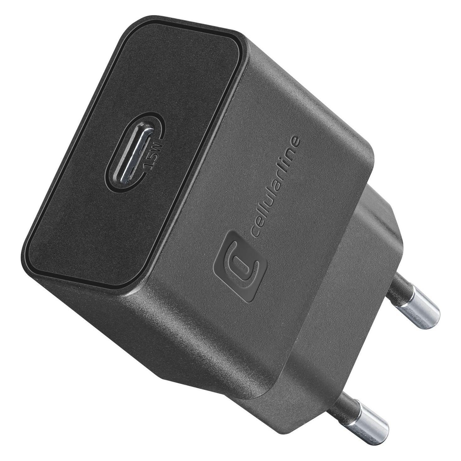 Cellularline USB-C Charger 15W (15.03 W, 1 Port) (ACHSMUSBC15WK)