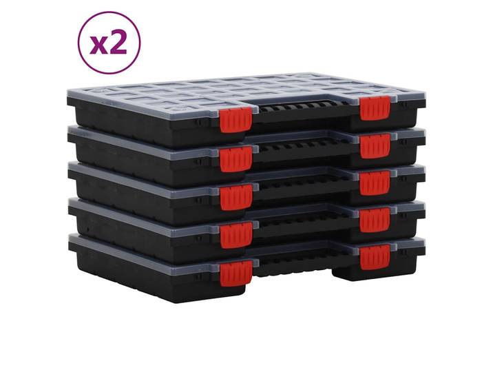 vidaXL Sortimentskästen 10 Stk. 40x30x5 cm Polypropylen