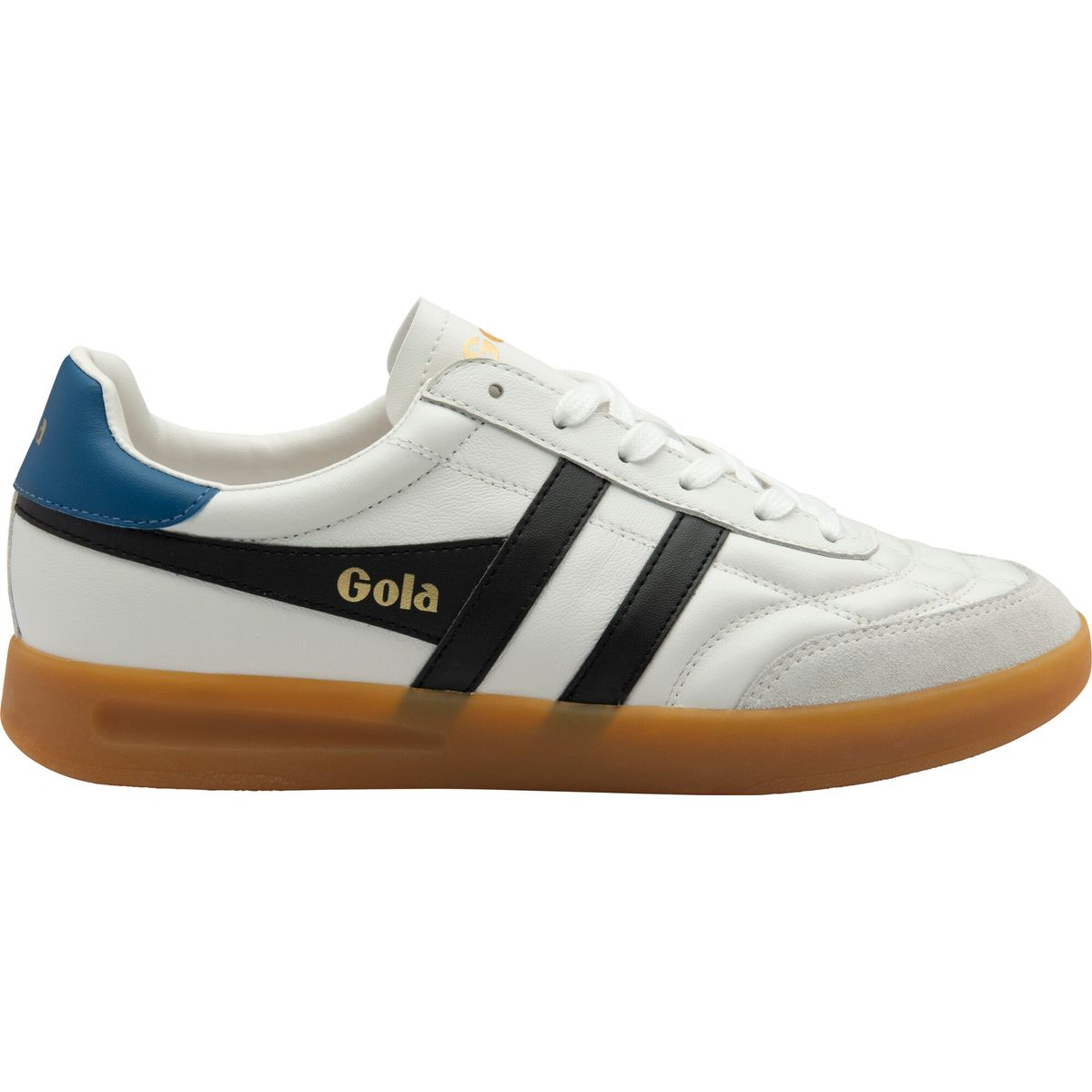 Gola Stadia Leather Sneaker Men white/black/marine blue/gum (WX) 8 CMB785-WX-8-whiteblackmarinebluegum