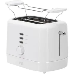 Adler AD 3224 Toaster Weiß mit Brötchenaufsatz und 7 Stufen