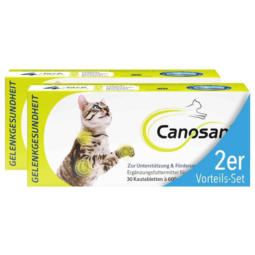 2x Canosan Kautabletten bei Gelenkproblemen Katze mit Grünlippmuschel-Extrakt Gonex 2x30 St
