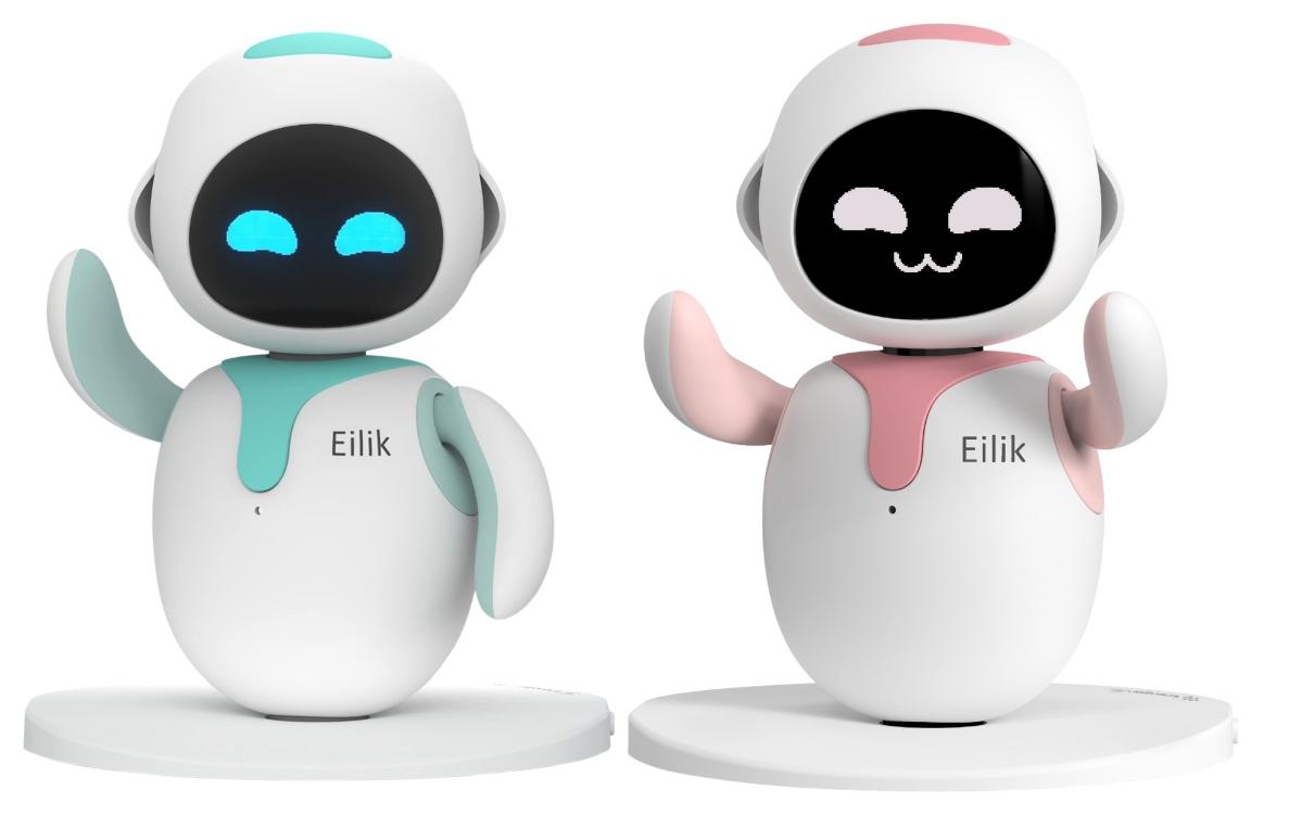 Zimilo Interaktiver Desktop Roboter, Roboter Spielzeug mit Touch Sensor, Animationen, Reaktionen, Lautsprecher, Mikrofon und Spielspaß, Blau und Rosa