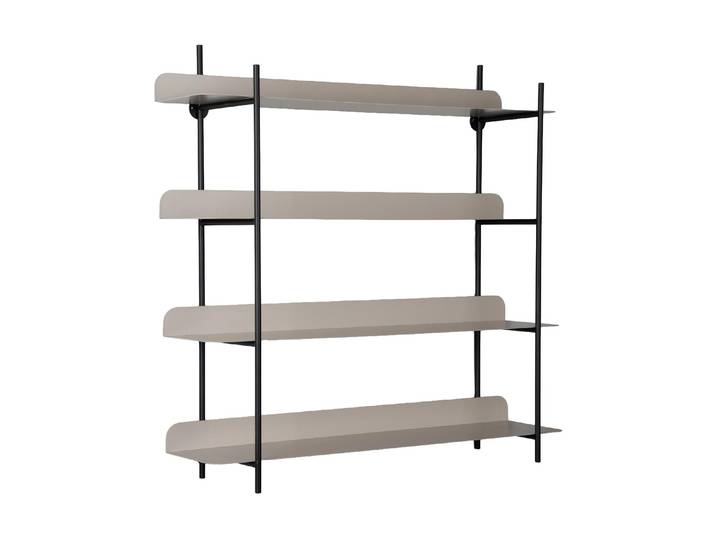 Wandregal PRESENT TIME Reina Cuatro , beige (grau, schwarz), B:60cm H:60cm T:16cm, Eisen, Metall, Regale, Wandregal