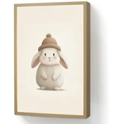 NACHTTISCHLAMPE MIT AKKU Kaninchen - Hut - Ohren - Beige 40x60 cm