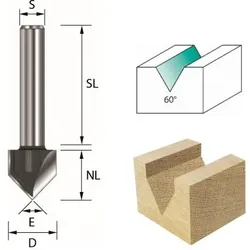 ENT V-Nut- und Schriftenfräser HW 90° | 32 mm | 22 mm
