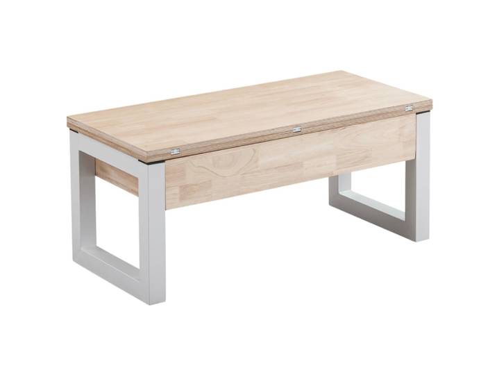 Table basse relevable et extensible bois et acier l110 cm