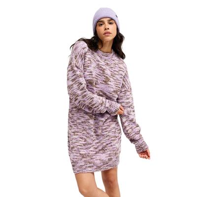 Sommerkleid ROXY "Blurry Dreams", Damen, Gr. S, Langarm, lila (pink lavender), Obermaterial: 65% Polyester, 20% Modacryl, 10% Nylon, 5% Wolle., Kleider Sommerkleid