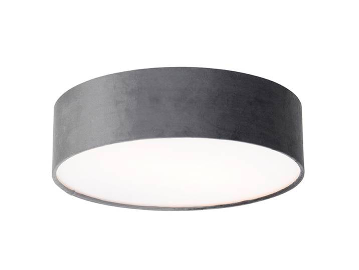 Plafonnier moderne gris 40 cm avec intérieur doré - Drum