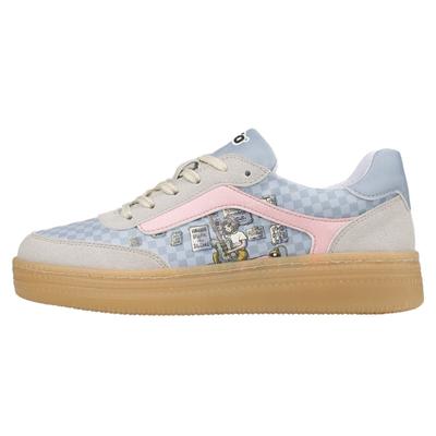Sneaker DOGO "Monet Low-Top Sneaker Break The Silence Damen Sneaker", Damen, Gr. 37, Normalschaft, bunt (blau), Lederimitat, Schuhe Sneaker, Handgefertigt