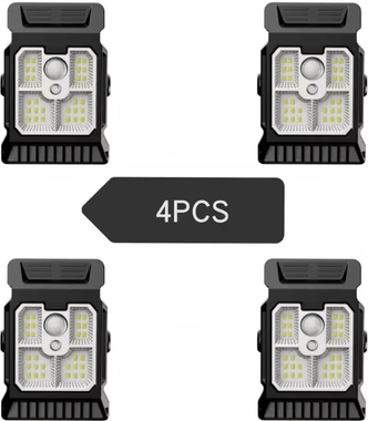 Uplift Curations Solar Powered Garden Lamp Outdoor Motion Sensor Clip On Lawn Light For Yard Patio Courtyard 4pcs
