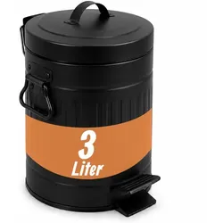 Relaxdays Retro Kosmetikeimer 3 Liter Schwarz